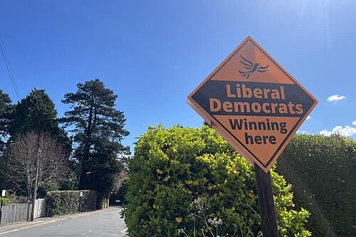 Sign with Liberal Democrats: Winning Here on it